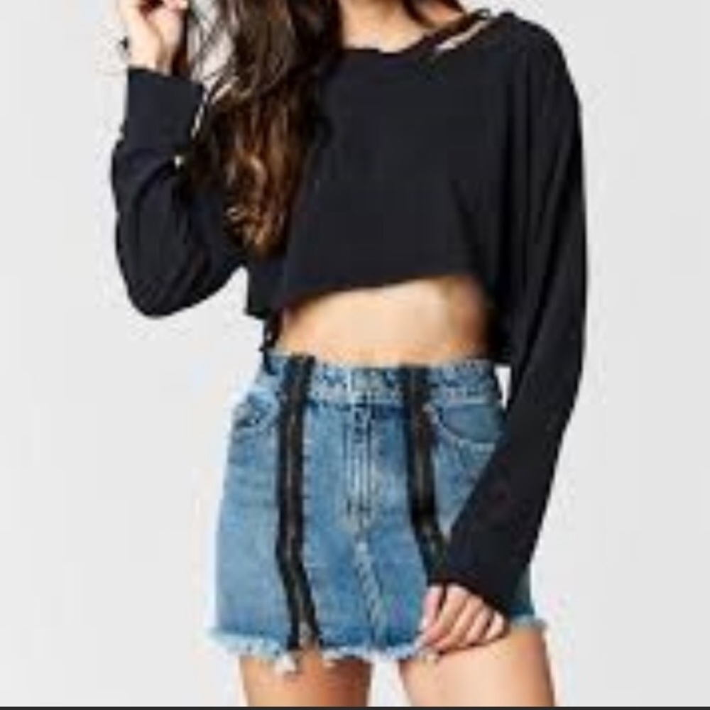 LF Carmar Colin Double Zipper Micro Mini Skirt …